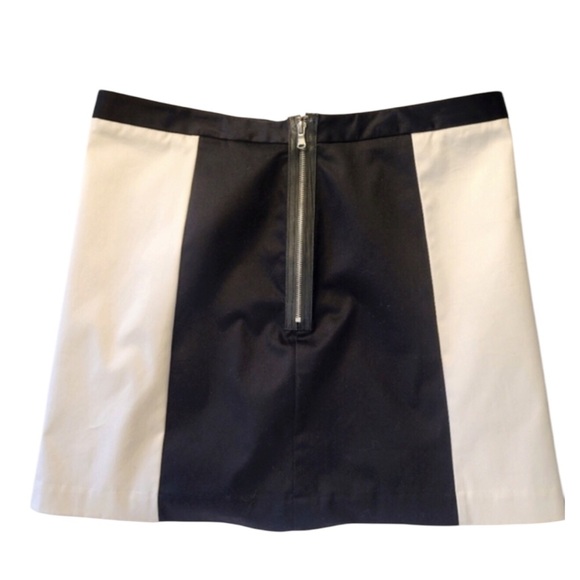 WORTHINGTON BLACK & OFF WHITE PLUS SIZE 16 COLORING BLOCKING SKIRT EXPOSED ZIP - Picture 3 of 15